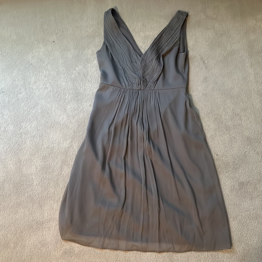 J Crew Louisa Dress Silk Chiffon Sleeveless 47993 Grey Wedding NEW - Picture 2 of 3